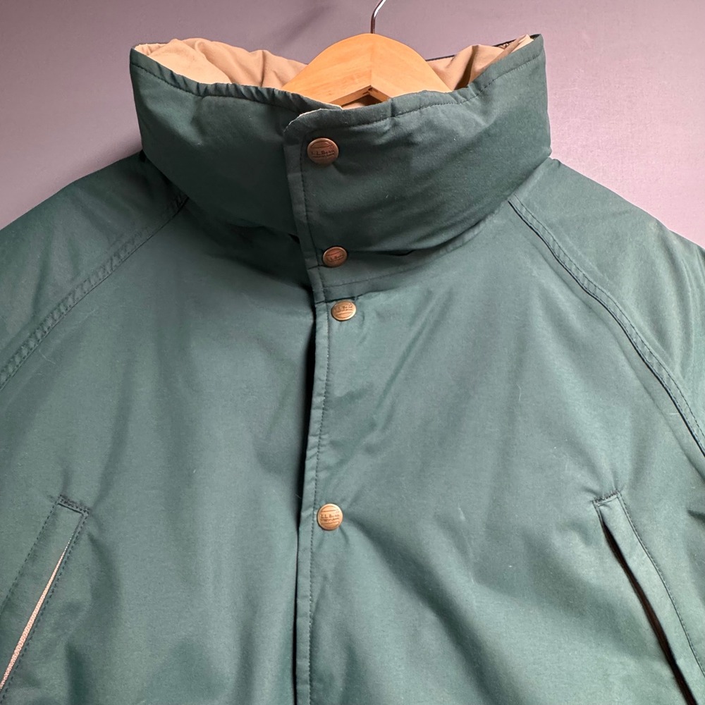 Vintage LL Bean Maine Wardens Parka Gore-Tex Down Green Mens XL NO HOOD 80s - Picture 5 of 9